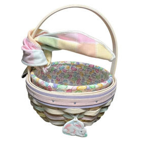 Longaberger 2001 Small Whitewashed Easter Basket Combo